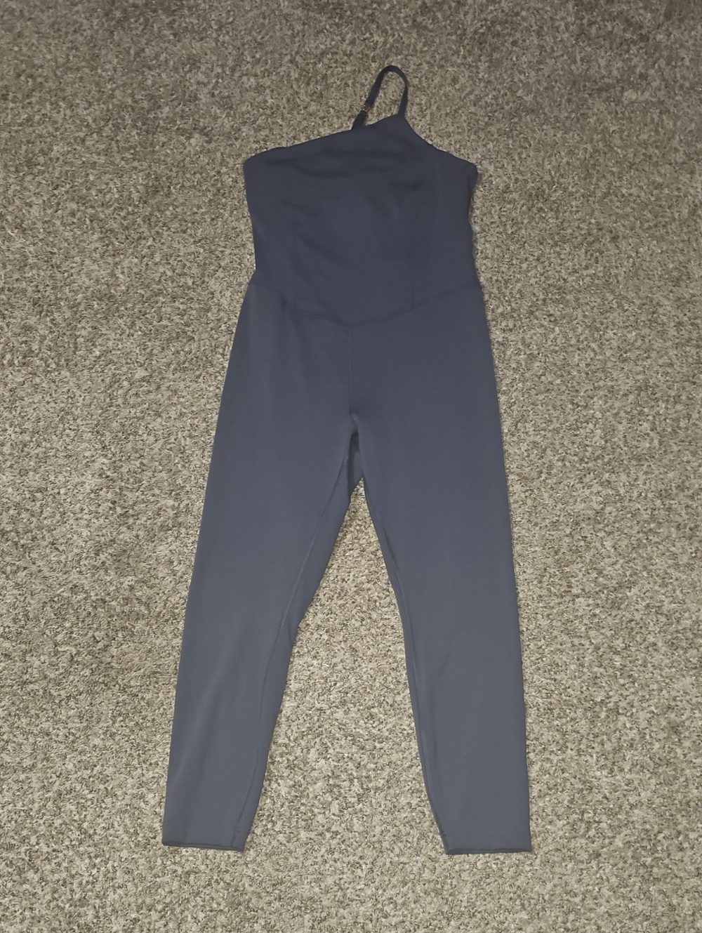 Lululemon Sz 12 Dark Gray Full Length 1 Strap Bodysuit. Super Cute And Unique.